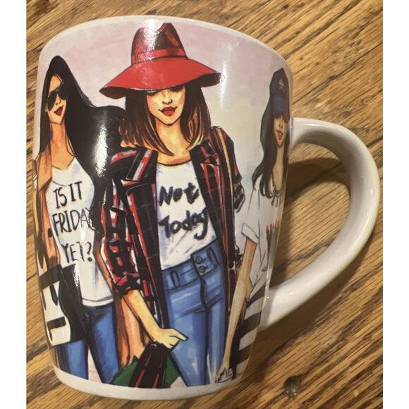 Rongrong Devoe Illustration Coffee Mug Cup Tall - Is It Friday Yet? - Picture 1 of 8
